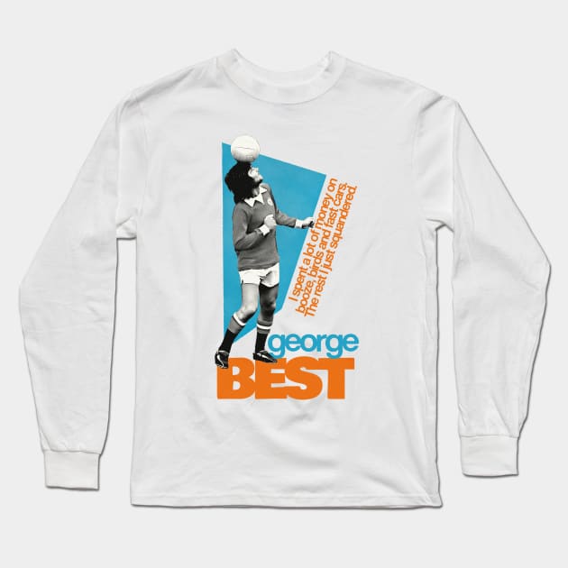 George Best - Retro Fan Artwork Long Sleeve T-Shirt by unknown_pleasures